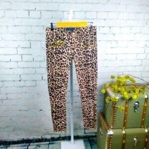 Juicy Couture Leopard Print Skinny Jeans Tan Size 26